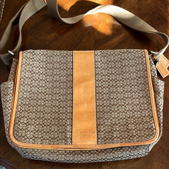 Coach Signature Vintage Hudson Commuter Messenger Laptop Bag - Brown leather - Picture 1 of 13
